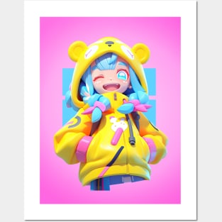 AKBLM - RYūGI ADVENTURE GIRL HAS STYLE りゅうぎ | COOL 3D ANIME GIRL FASHION Posters and Art